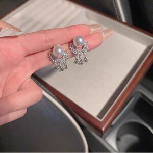 #02 Pearl & Rhinestone Tassel Drop Earrings